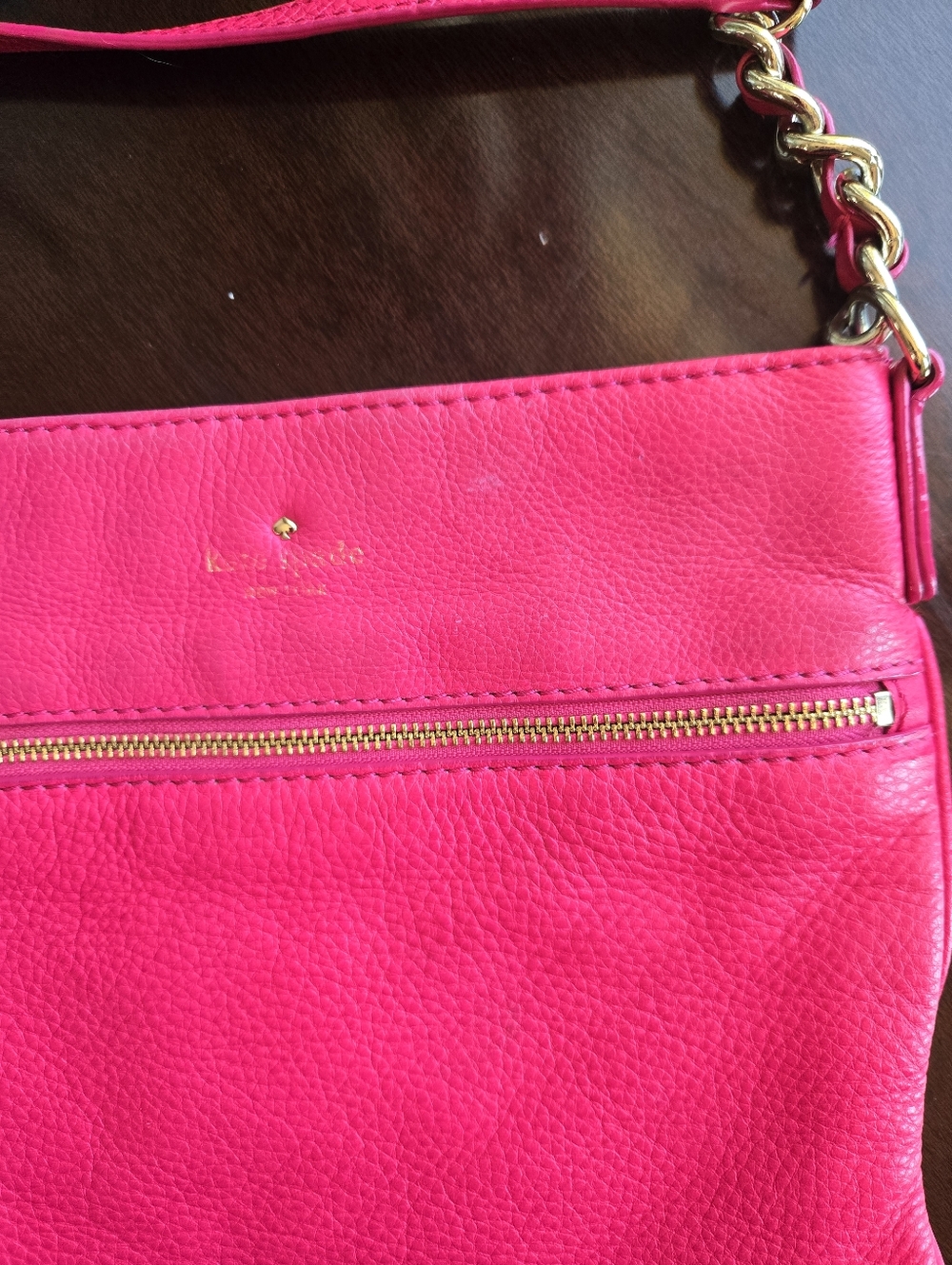✨ Kate Spade Hot Pink Crossbody ✨ Barbiecore Pebbled Leather 🎀 - Picture 5 of 15